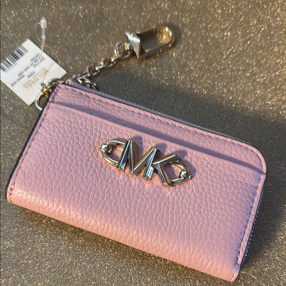 Michael Kors Pink Key Holder with Silver Accents